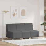 Modulinis sofa vienetas be rankų 3 pcs Tamsiai pilka