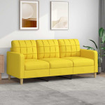 Trivietė sofa, šviesiai geltonos spalvos, 180cm, audinys