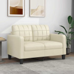 Dvivietė sofa, kreminės spalvos, 120cm, dirbtinė oda