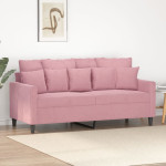 Dvivietė sofa, rožinės spalvos, 140cm, aksomas
