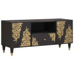 Televizoriaus spintelė su stalčių Juoda 105 x 33 x 46 cm
