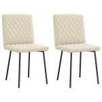 Valgomojo kėdės, 2vnt., kreminės spalvos, dirbtinė oda