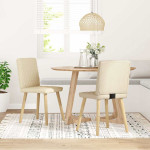 Valgomojo kėdės, 2vnt., kreminės spalvos, audinys