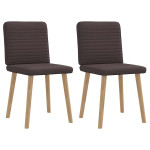 Valgomojo kėdės, 2vnt., tamsiai rudos spalvos, audinys