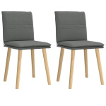 Valgomojo kėdės, 2vnt., tamsiai pilkos, audinys
