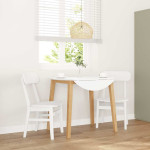 Valgomojo Kėdės 2 vnt Baltos medžio masyvo gumos