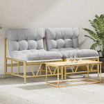 Sodo Kėdė 2 pcs Šviesiai pilka 75 x 75 x 71 cm Plienas