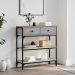 Konsolinis staliukas, pilkas ąžuolo, 72,5x25x75cm, mediena