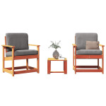 Sodo poilsio baldų komplektas, 3 dalių, vaško rudas, pušis