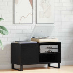 Plokštelių spintelė su lentyna Juodas ąžuolas 85 x 38 x 48 cm