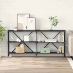 Konsolinis stalas su lentyna Juodas ąžuolas 160 x 30 x 75 cm