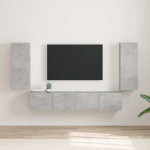 TV sieninė spintelė 2 pcs Betoninė 30 x 31 x 80 cm