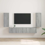 TV sieninė spintelė 2 pcs Pilkas Sonoma 30 x 31 x 80 cm