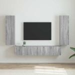 TV sieninė spintelė 2 pcs Pilkas Sonoma 30 x 31 x 100 cm