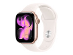 Apple Watch Series 11 GPS 42mm Rose Gold Aluminium Case with Light Blush Sport Band - M/L | Apple