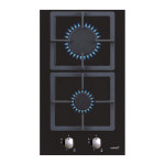CATA | Hob | SCI 3002 BK | Gas on glass | Number of burners/cooking zones 2 | Rotary knobs | Black