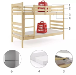 Vaikiška dviaukštė lova BMS, ruda