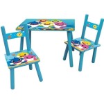 Stačiakampis stalas BABY SHARK 41,5x61x42 cm + 2 kėdės 49,5x31x31,5 cm vaikams