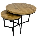 2-jų kavos staliukų komplektas Leif, rudas