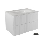 Pakabinama vonios spintelė su praustuvu Besco Akya Linea, 66 cm, balta