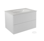 Pakabinama vonios spintelė su praustuvu Besco Akya Linea, 76 cm, balta