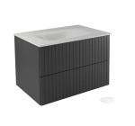 Pakabinama vonios spintelė su praustuvu Besco Akya Linea, 66 cm, pilka/balta