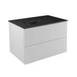 Pakabinama vonios spintelė su praustuvu Besco Akya Classic, 66 cm, balta/pilka