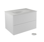 Pakabinama vonios spintelė su praustuvu Besco Akya Classic, 76 cm, balta