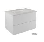 Pakabinama vonios spintelė su praustuvu Besco Akya Classic, 76 cm, balta