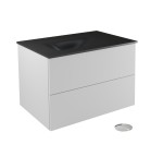 Pakabinama vonios spintelė su praustuvu Besco Akya Classic, 76 cm, balta/pilka