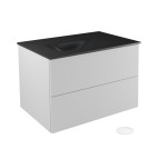 Pakabinama vonios spintelė su praustuvu Besco Akya Classic, 76 cm, balta/pilka