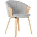 Valgomojo Kėdė - HOME ESPRIT - Pilka - Poliesteris - Medis - 62,5 x 53,78 x 59 cm