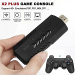 X2 Plus Game Stick Retro Console dvigubas belaidis valdiklis 128gb 40000+ žaidimų