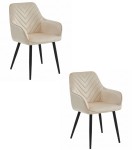 2-jų valgomojo kėdžių komplektas Nana, 54x61x83,5 cm, smėlio