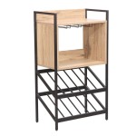 Vyno lentyna Home4you Hannes, 51x30x90 cm, ruda/juoda