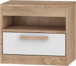 Naktinė spintelė Maximus, ąžuolo/baltos spalvos