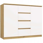 Komoda TopEShop ​​2D4S 120, ruda/balta