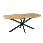 Valgomojo stalas Home4You Ramona, 180/220x90x75 cm, rudas