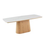 Valgomojo stalas Home4You Chase, 200x90x76 cm, rudas
