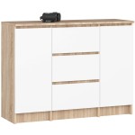 Komodoa Akord K100, 101x35x76 cm, smėlio spalvos/balta