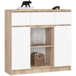 Komodoa Akord K100, 101x35x98 cm, balta/smėlio spalvos