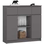 Komodoa Akord K100, 101x35x98 cm, pilka
