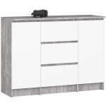Komodoa Akord K100, 101x35x76 cm, pilka/balta