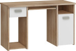 Kompiuterinis stalas Kitty 01, ąžuolo/baltos spalvos