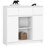 Komodoa Akord K100 2D 3SZ 1P, 101x35x98 cm, balta