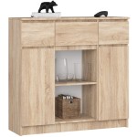 Komodoa Akord K100 2D 3SZ 1P, 101x35x98 cm, smėlio spalvos