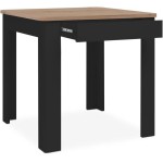 Stalas OSLO - Stačiakampis - 4 asmenims - 80 x 77 x 80 cm - Juodas / Ūkinis ąžuolas