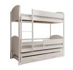Dviaukštė vaikiška lova ADRK Furniture Leia, 180x80 cm, balta