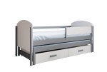 Vaikiška lova ADRK Furniture Olen, 180x80 cm, pilka/balta