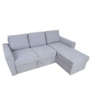 Minkštas kampas Home4You Inga, pilkas